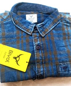 Boy's Blue Checked Shirt
