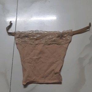 SHOPPY VILLA Women&#39;s Cotton Clip-on Mock Lace Camisole Cami Secret (Black, White, Beige, Free Size)- Set of 3