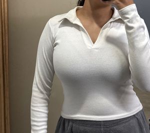 White Long Sleeve Top