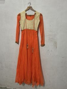 Elegant  orange Ethnic Gown