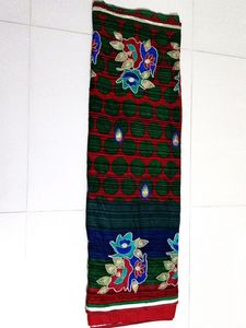 Crape Green Multi Colour Dori Work Saree