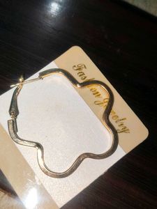 Gold Flower Hoop Earrings