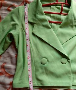 Green Cropped Blazer