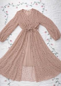 Elegant Sheer Long Sleeve Dress
