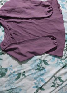 Purple Pleated Top