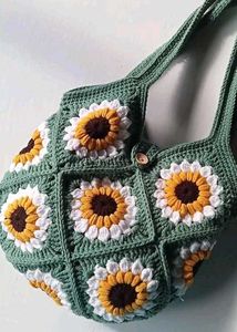 Strawberry Crochet Tote Bag