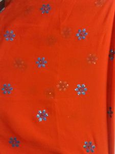 Orange Embroidered sarree