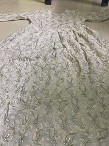 White Full Handwork Gown Wid Chiffon Dupatta