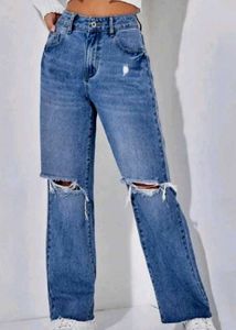 Ripped Wide Leg Jeans