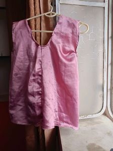 Pink Satin Top