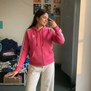 Pink Adidas Zip-Up Hoodie