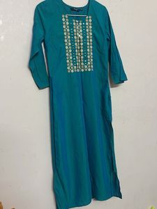 Elegant Teal Embellished Kurta for Sale 💥