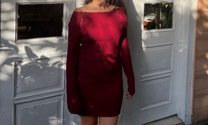 Red Knit Mini Dress