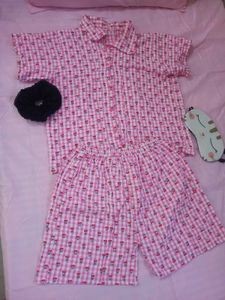 Cute Pink Floral Pajama Set