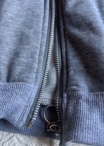 Gray Zip-Up Jacket with Sleeve Detail