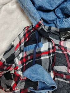 Plaid Flannel Hooded Shirt