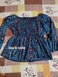 Patterned Peplum Top
