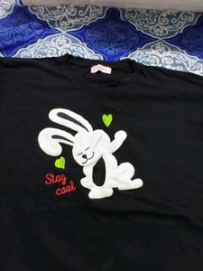Blue And Black Slim Fit T- Shirts