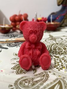 Teddybear Red Candle Set Of 5 Piece