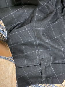 High Waist Black Formal Checked Trouser