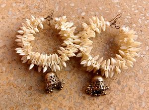 Floral Hoop Dangle Earrings