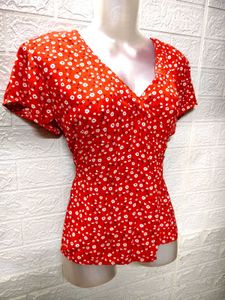 Tops &amp; Dresses For Rs 99 Only/ Red Floral Top