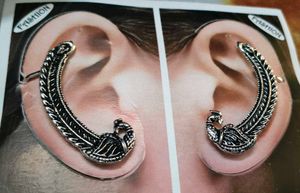 Peacock Feather Ear Cuff