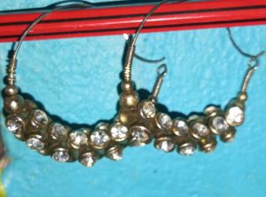 Blue Gemstone Hoop Earrings