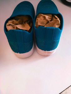 Blue Knit Sneakers