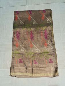 “Earthy Ikat Floral Saree”