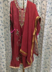 Embroidered Maroon Salwar Kameez