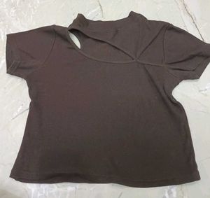 Brown Cut Out Top