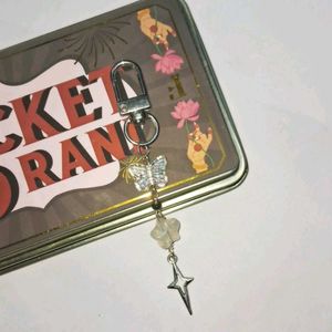 Aesthetic strawberry and black keychain