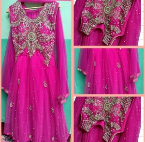 Set Of 3 Heavywork Rose Color PartywearGown💕🌸✨