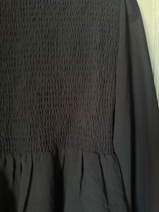 JDY by ONY Chic Black Smocked Peplum Top