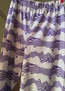 Wave Pattern Wide Leg Pants