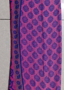 Pink &amp; Blue Printed Saree