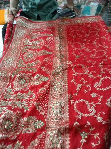 Red Embroidered Saree