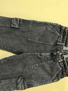 Dark Wash Cargo Pants