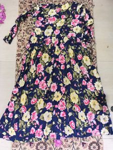 Vintage Floral Print Midi Dress