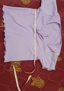 Cute Lilac Tie-Front Crop Top