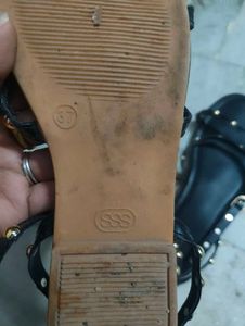 Studded Black Sandals-SSS