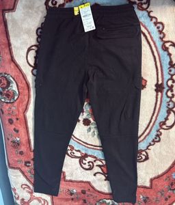 Black Cargo Style Casual Pants