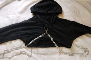 Urbanic Gothic Crop Hoodie Top