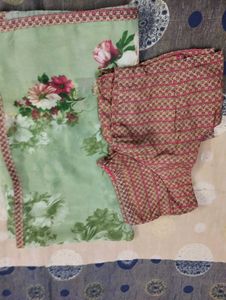 Floral Print Saree With Blouse