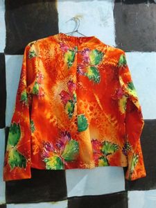 Orange Girlesh Crop Top