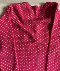 woolen Pink Embroidered Kurta