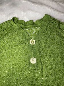 Vintage Green Knit Top