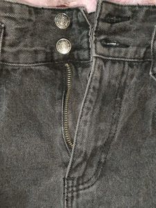 Black Denim Mini Skirt