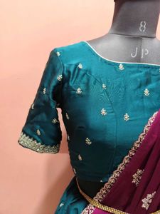 Elegant Teal &amp; Maroon Lehenga Choli Set